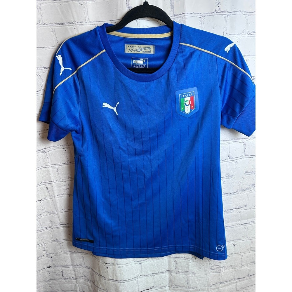 Puma Italia Soccer Jersey Forza Azzurri Tradizione Blue Size L
